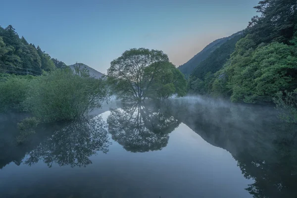 Murou Symétrie Lac Verdure Uda Ciyu Nara Japon — Photo