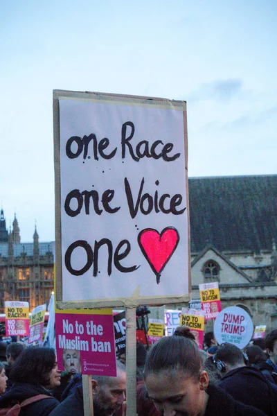 Manifestantes se reúnem na Parliment Square em Londres . — Fotografia de Stock