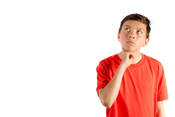 Young teenage boy isolated on white checking his pulse — Stock Photo, Image