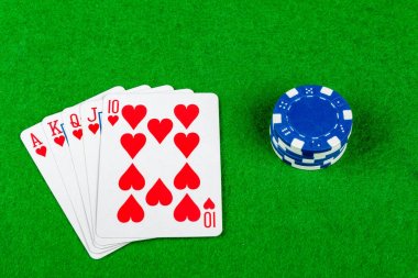 Poker eli Royal Flush kalpleri ile bahis fiş