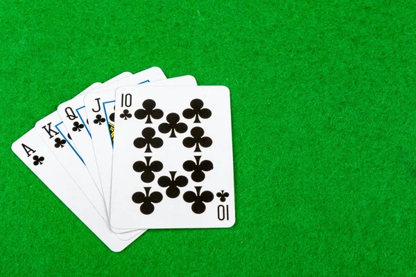 Poker Hand Royal Flush Clubs — Stockfoto
