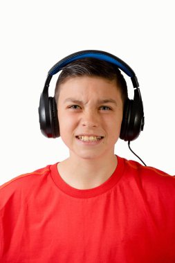 Genç Beyaz genç çocuk müzik