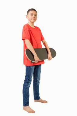 Onun kaykay ile genç beyaz genci