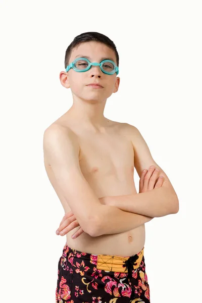 Jonge Kaukasische tiener het dragen van zwemkleding — Stockfoto