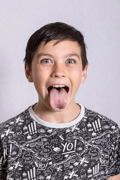 Portait of a boy being silly — Stock Photo, Image