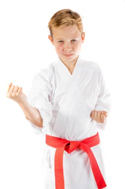 Dövüş sanatları yapmanın pre-teen çocuk