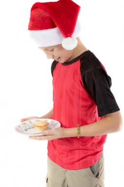 Pre-teen çocuk ve bir börek