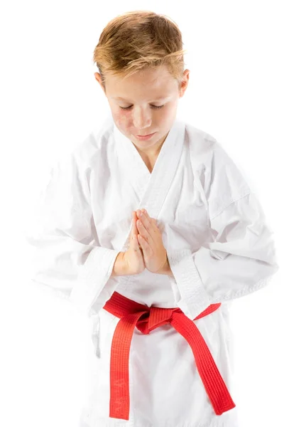Pre-teen boy doing martial arts — Stock Photo, Image