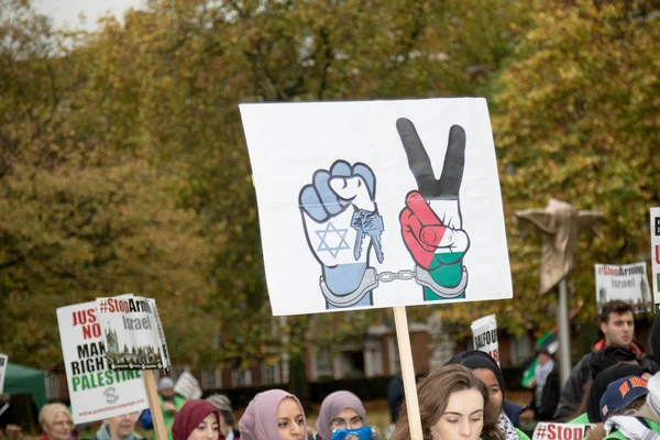 Nationella Demo: Justice nu - göra det rätt för Palestina London — Stockfoto