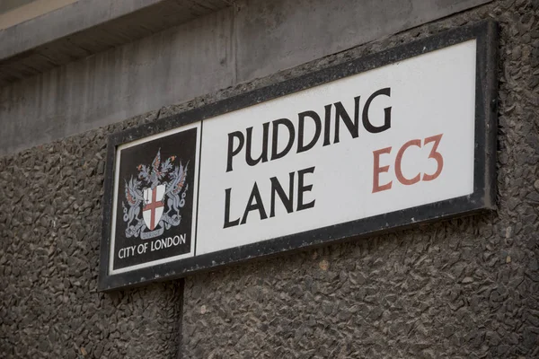 Londres, Reino Unido - 30 de octubre de 2017: - Pudding lane locat — Foto de Stock