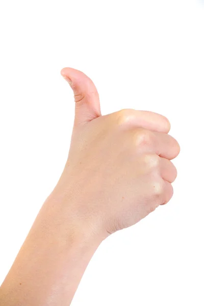 Young caucasian teenage boy close up of hands — Stock Photo, Image