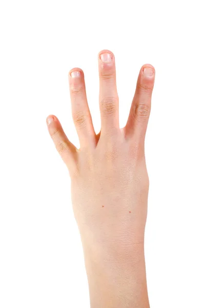 Young caucasian teenage boy close up of hands — Stock Photo, Image