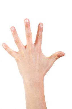 Genç Beyaz genci elinde kapat