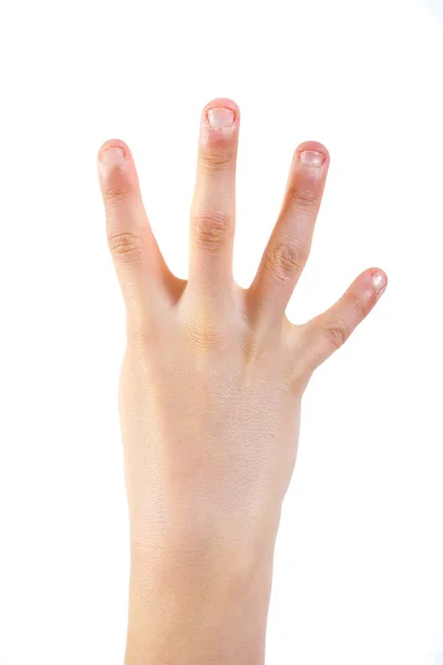 Young caucasian teenage boy close up of hands — Stock Photo, Image