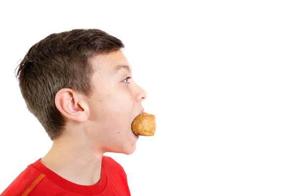 Young caucasian teenage boy with a pork pie — Stock Photo, Image