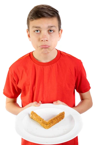 Giovane adolescente caucasico con un panino — Foto Stock