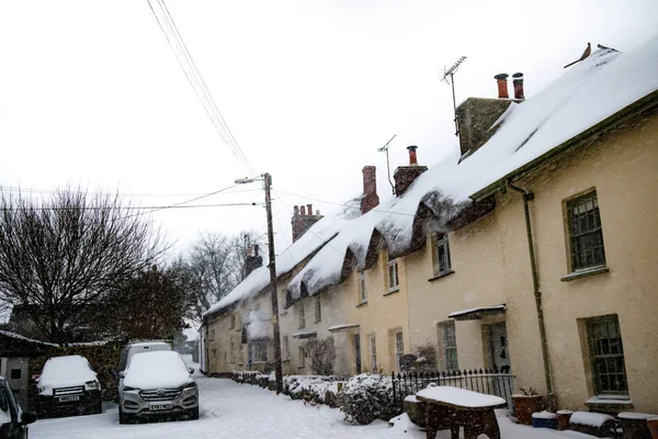 Efekt z bestią ze Wschodu Zima Snow Storm w Drews — Zdjęcie stockowe