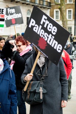 Downing Street dışında merkezi Londra'da Protestocular
