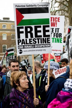 Downing Street dışında merkezi Londra'da Protestocular