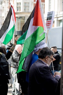 Palestine destek İsrail Büyükelçiliği Londra yakınlarındaki protesto