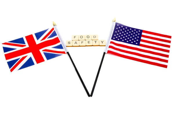 Flags United Kingdom United States Isolated White Background Sign Reading — ストック写真