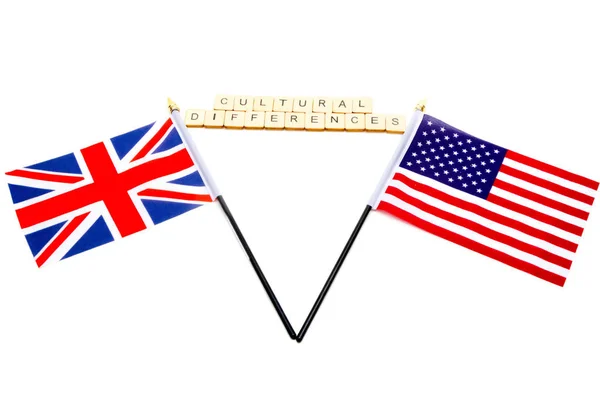 Flags United Kingdom United States Isolated White Background Sign Reading — ストック写真