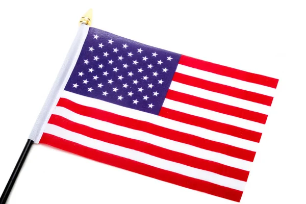 Vlag Van Verenigde Staten Geïsoleerd Een Witte Achtergrond — Stockfoto