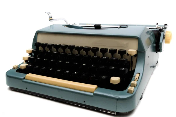 Uma Máquina Escrever Isolada Fundo Branco — Fotografia de Stock