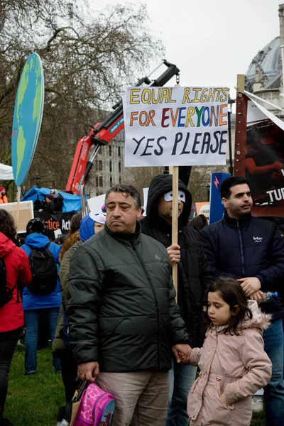 London Storbritannien Mars 2020 Folk Deltar March Women Som Arrangeras — Stockfoto