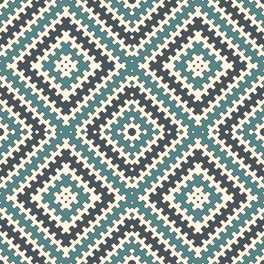 Tekrarlanan geometrik formlar ile mavi seamless modeli. Süs arka plan. Etnik ve kabile motifleri.