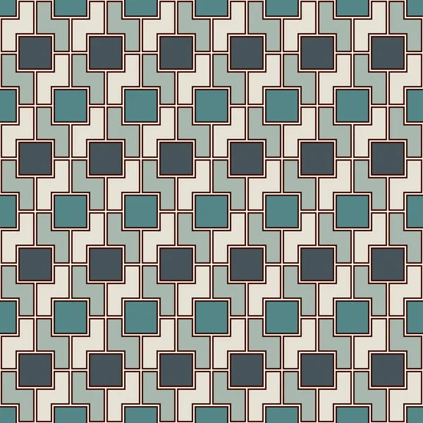 Nahtloses Muster mit einfachen geometrischen Ornamenten. wiederholte quadratische abstrakte Hintergrund. — Stockvektor