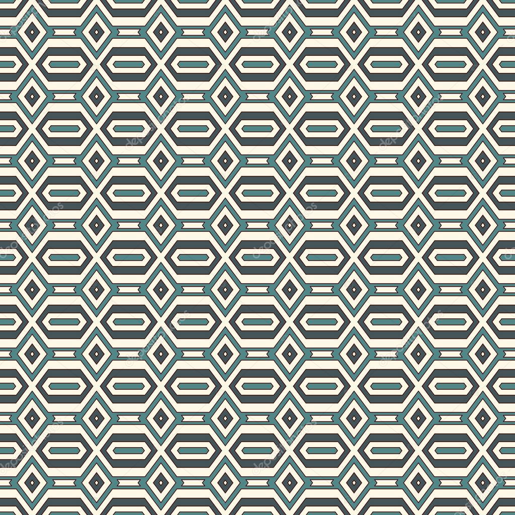 Seamless pattern with geometric figures. Repeated diamond abstract background. Ethnic and tribal motif.