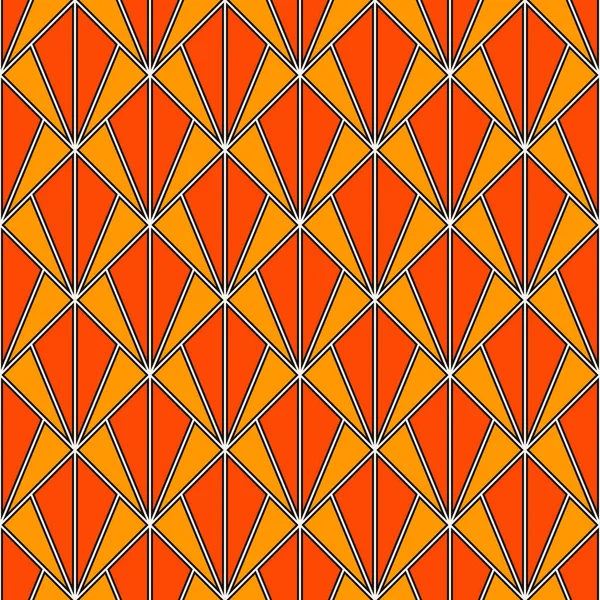 Ineinander greifende Dreiecke tessellation. zeitgenössischer Druck mit wiederholten Jakobsmuscheln. nahtloses Muster mit Fischschuppen. — Stockvektor