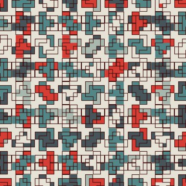 Yaratıcı bulmaca mozaik tekrarladı. Geometrik Dikişsiz desen tasarım. Piksel sanat yüzey dokusu. Çağdaş kamuflaj