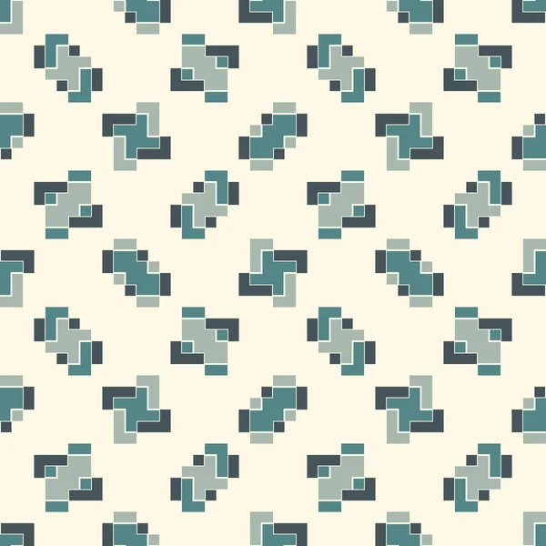 Wiederholte kreative Puzzle-Mosaik. geometrisches nahtloses Muster-Design. Pixel Art Oberflächentextur. Zeitgemäße Tarnung — Stockvektor