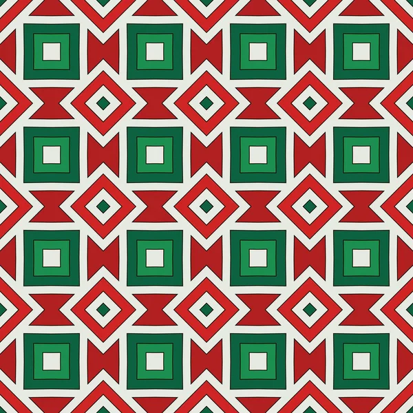 Amerikanischer Herkunft. Ornament im afrikanischen Stil. ethnische und Stammesmotive. nahtloses Muster in weihnachtlichen Farben — Stockvektor