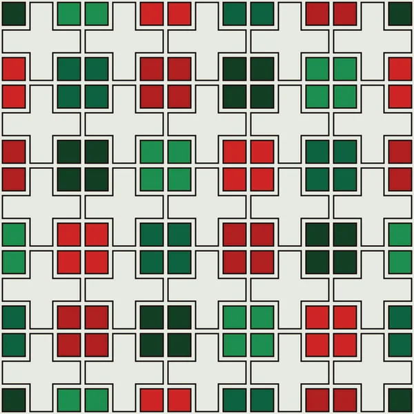 Helles, nahtloses Muster mit einfachen geometrischen Ornamenten. wiederholte quadratische zeitgenössische abstrakte Hintergrund — Stockvektor