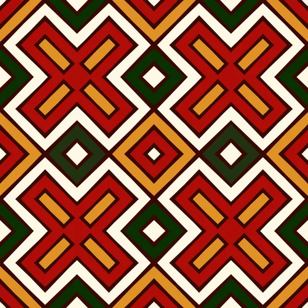 Pola mulus dalam warna tradisional Natal. Diulangi bentuk geometris terang latar belakang abstrak ornamental . - Stok Vektor