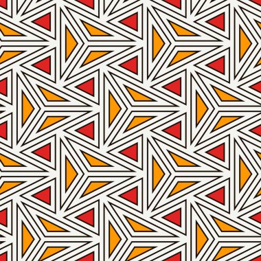 Çağdaş geometrik desen. Tekrarlanan üçgenler, çizgiler. Art deco tarzı süs. Modern jeo soyut arkaplan. Doğrusal, pürüzsüz yüzey tasarımı. Grid dijital kağıt, tekstil baskısı. Vektör duvar kağıdı