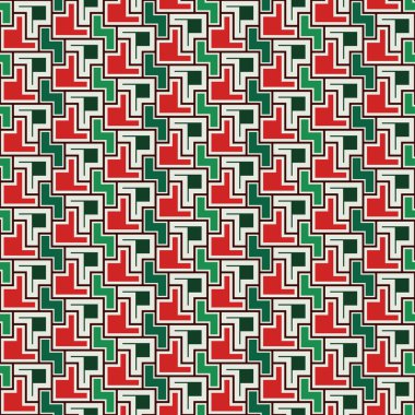 Yaratıcı bulmaca mozaik arka plan tekrarladı. Basit geometrik süsleme ile Dikişsiz yüzey desen tasarım