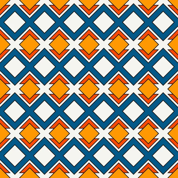 Nahtloses Muster im afrikanischen Stil mit geometrischen Figuren. wiederholte Diamant ornamentalen Hintergrund. Ethnisches und Stammesmotiv — Stockvektor