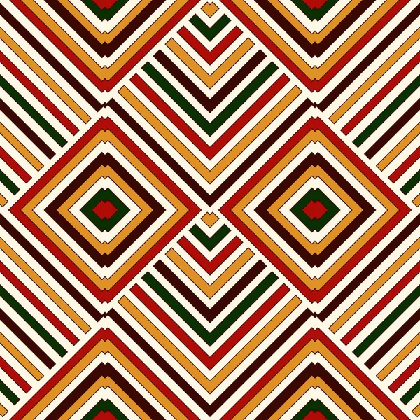Patrón sin costuras en colores tradicionales navideños. Fondo abstracto ornamental étnico brillante . — Vector de stock