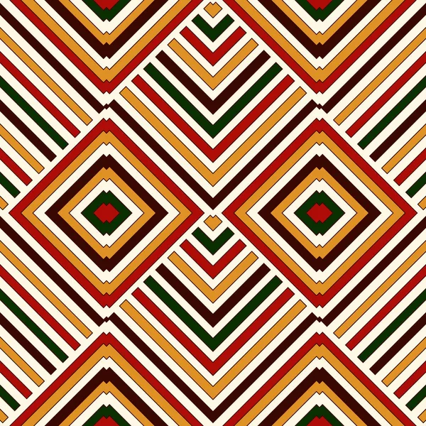 Padrão sem costura em cores tradicionais de Natal. Brilhante etnia ornamental abstrato fundo . — Vetor de Stock