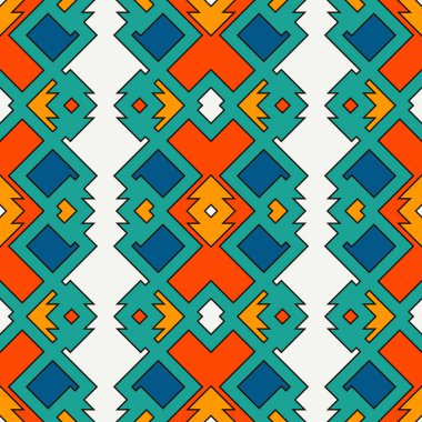 Etnik tarzı geometrik figürler ile seamless modeli. Yerli Amerikalılar süs arka plan. Kabile motifi.