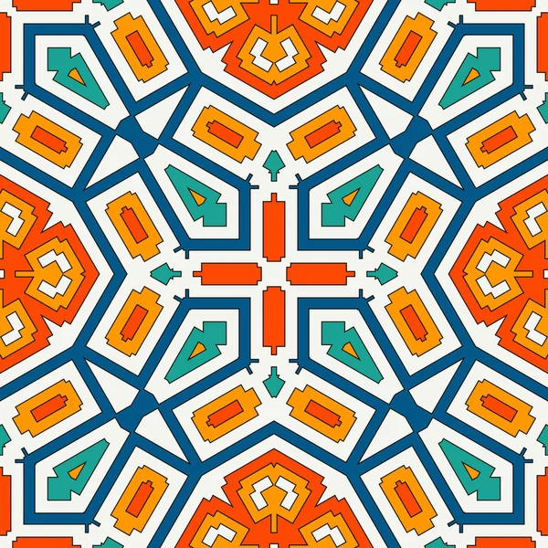 Nahtloses Muster im ethnischen Stil mit floralen Motiven. Vintage helle Farben abstrakten Hintergrund. Stammesornament. — Stockvektor