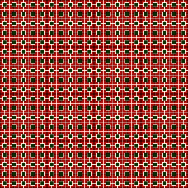 Weihnachten traditionelle Farben quadratische Kette abstrakten Hintergrund. Mosaiktapete. geometrisches nahtloses Muster — Stockvektor