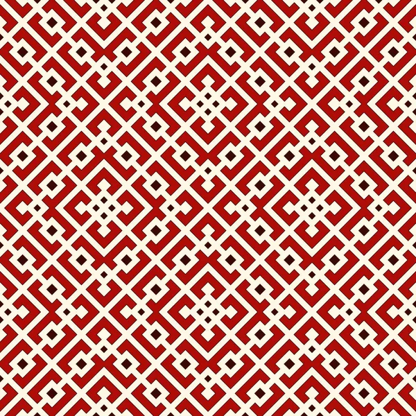 Carrés et crochets répétés sur fond blanc. Motif d'ornement moderne. Modèle sans couture avec impression géométrique — Image vectorielle