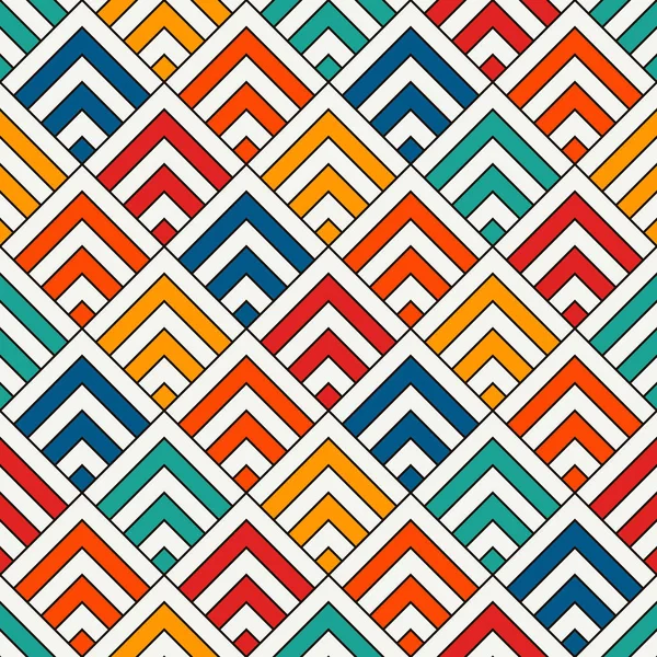 Papel de parede chevrons repetidos. Ornamento tradicional asiático com vieiras. Papel digital moderno estilo japonês com escalas — Vetor de Stock