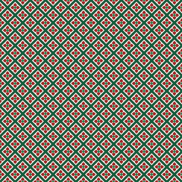 Motif sans couture avec motif floral. Impression géométrique minimaliste avec des fleurs. Fond abstrait vérifié . — Image vectorielle