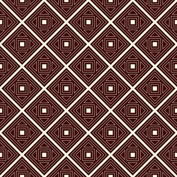 Umreißen nahtlose Muster mit geometrischen Figuren. wiederholte Quadrate und Rauten ornamentaler abstrakter Hintergrund. — Stockvektor
